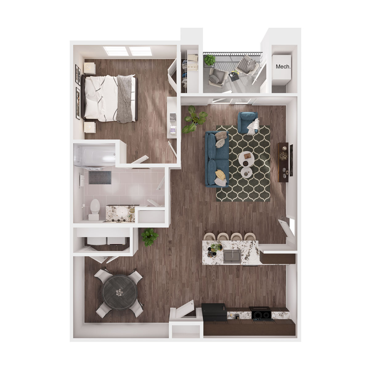 1 Bedroom floor plan